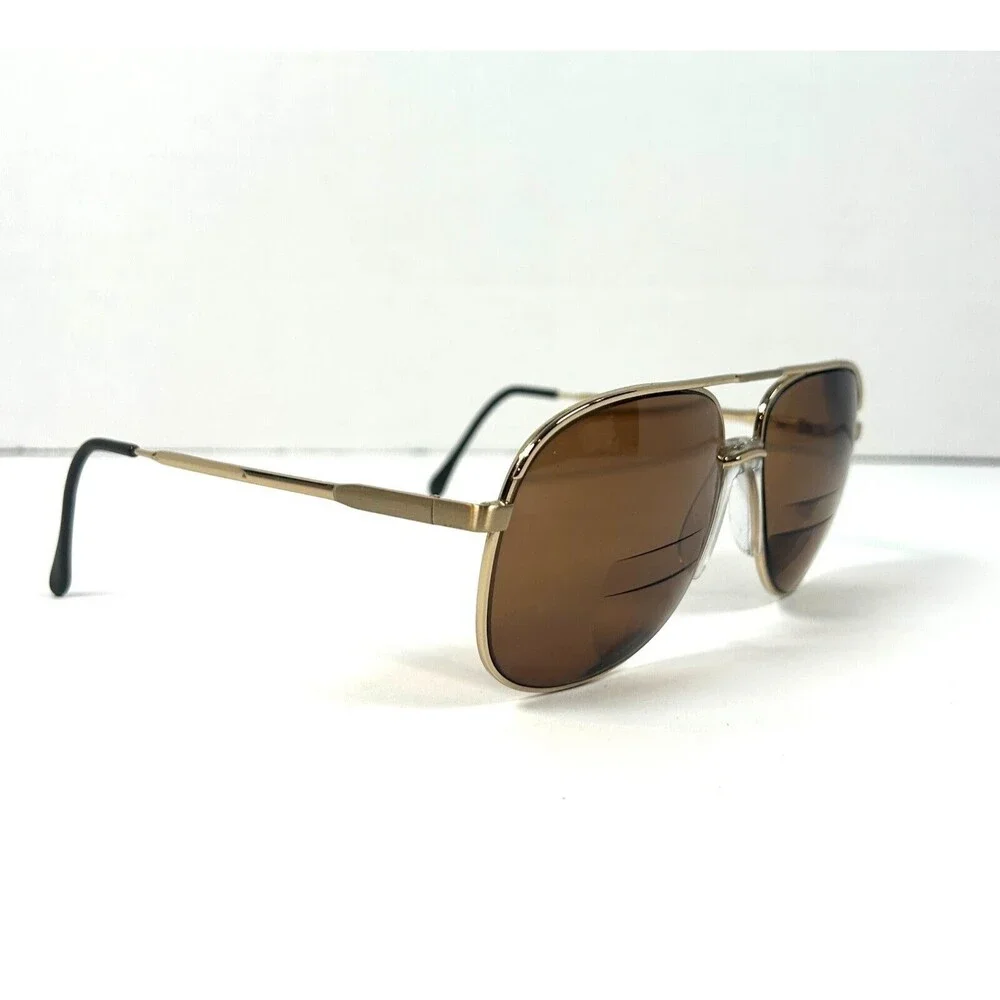LUXOTTICA STUART GOLD ELECTROPLATED SUNGLASSES FRAMES ONLY ITALY 62-17-150 FLIXX
